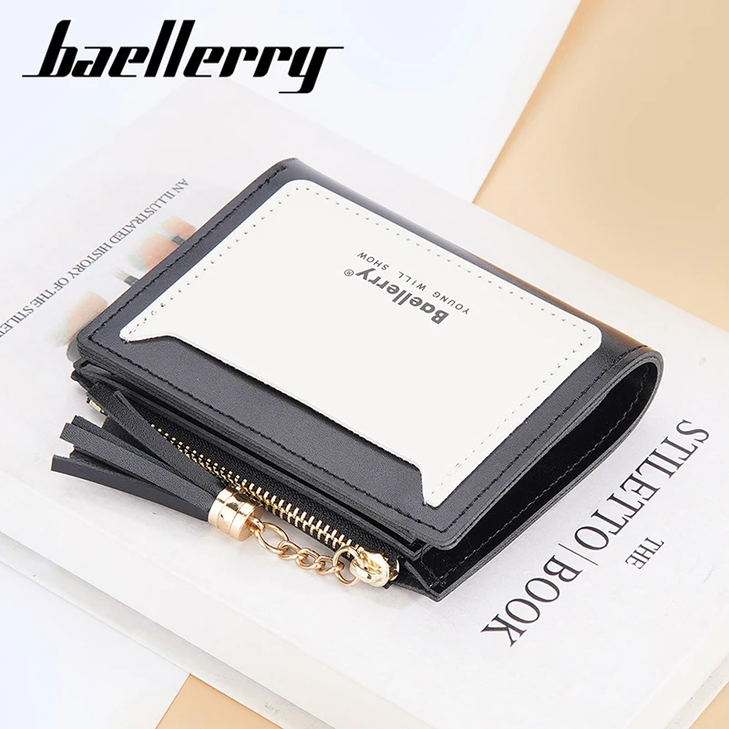 Baellery New Short Slim Women Wallets Brand Card Holder Small Female Wallet Zipper Coin Pocket High Quality Women's Purse