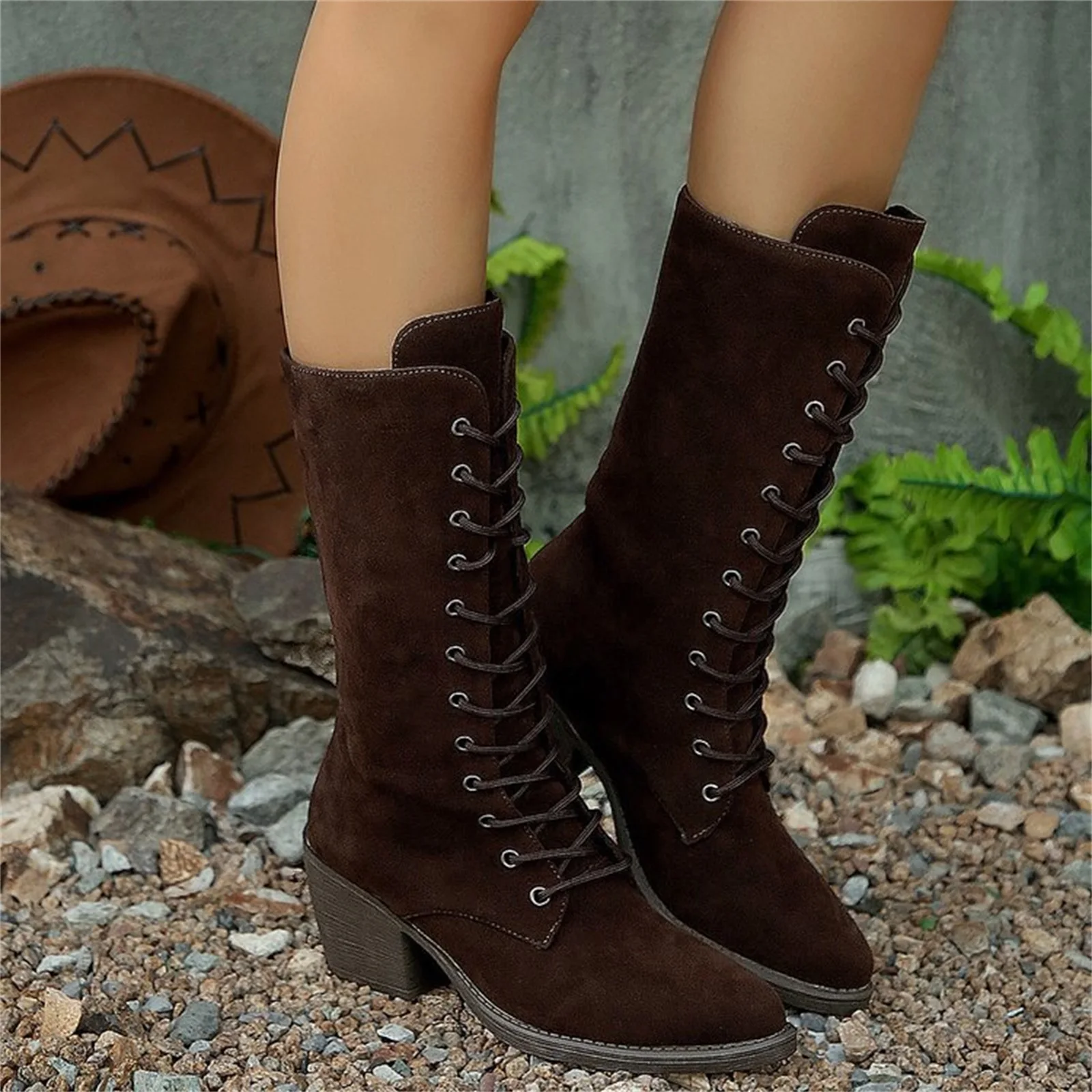 المرأة الدافئة الخريف الشتاء الأحذية بلون أحذية الموضة غير رسمية أنيقة عالية الجودة جولة تو سميكة القاع الأحذية النسائية الأحذية #3