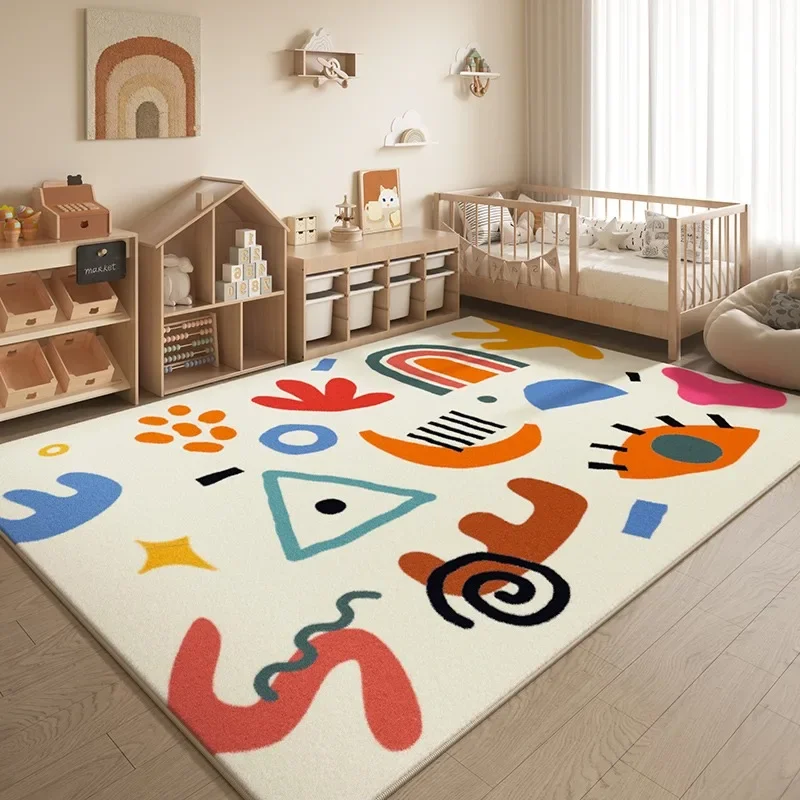 

Creative Cartoon Living Room Carpet Children's Room Decoration Bedroom Bedside Rug Non-slip Easy Clean Plush Floor Mat Tapis 러그