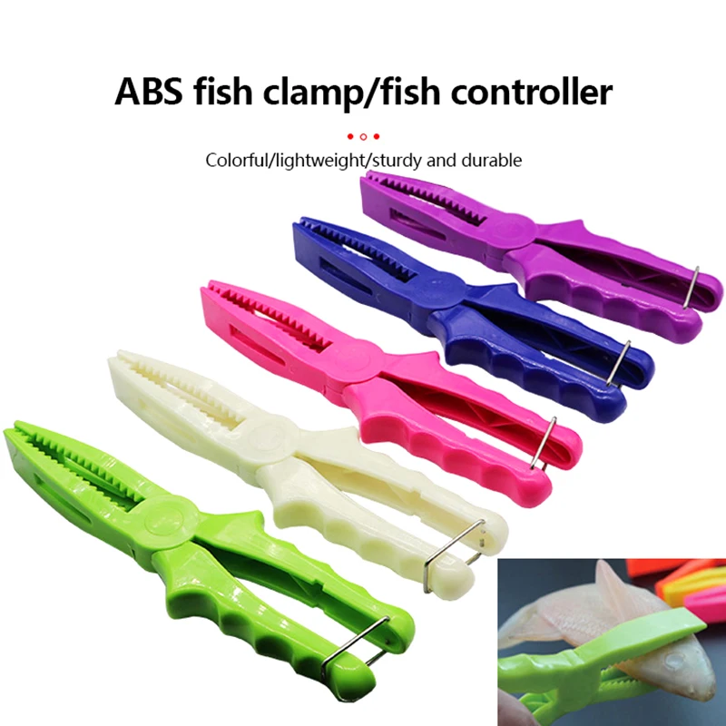 Fishing Grabber Pliers ABS Fish Clamp Grip Catch Release Tool Hook Extractor Fish Body Holder Tongs Scissors Fishing Pliers