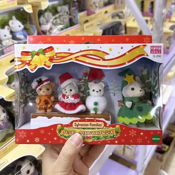 Sylvanian Families 2024 iChildren 애니메이션 피규어, 행복한 크리스마스 친구 가족, 인기 소장 인형, 생일 선물 