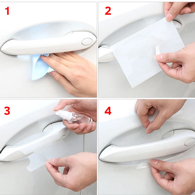 8 قطعة مقبض باب السيارة ملصقات شفافة طبقة رقيقة واقية ل جاكوار X S F XF XE XJ XK XEL XFL XJL XJ6 XJS XKR XFR F-نوع F-Pace