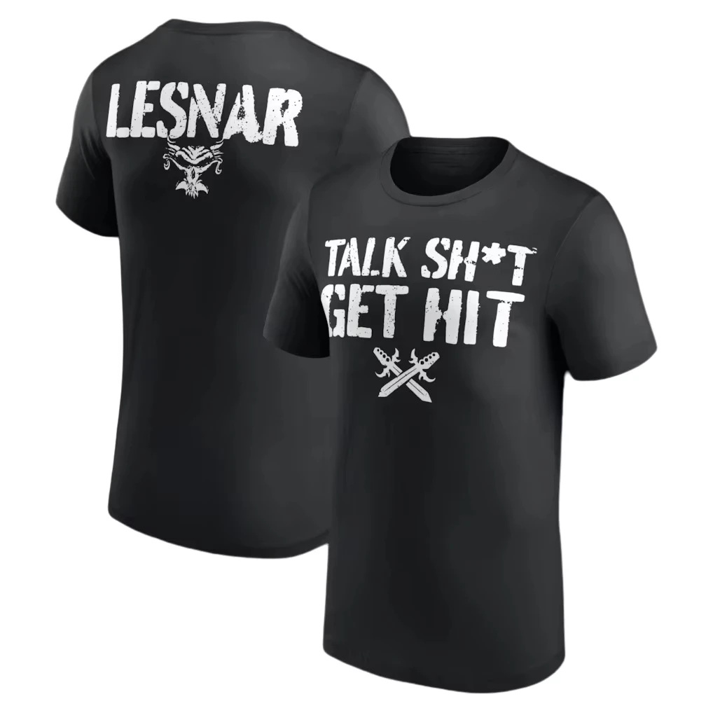 Brock Lesnar Talk Sh*t Get Hit Graphic 2026 Wrestling Fan Tshirt Cotton Unisex Men‘s Women's T-Shirt Y2k Popular Casual Tee