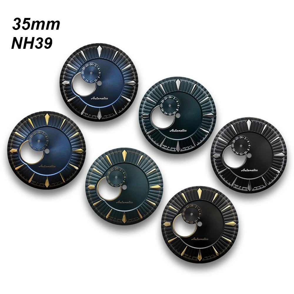 35mm Cocktail Hollow-out No Logo Dial For NH39 Movement No Luminous Custom Logo Watch Modification Accessories