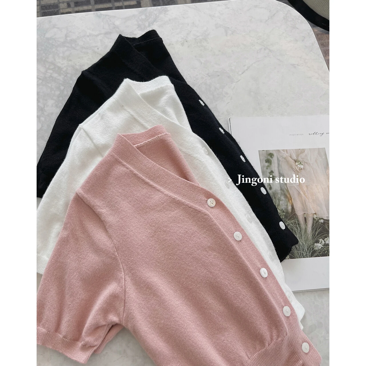 Woman Cardigan 2023 Clothing Tops Sweater Korean Fashion Knitwears Short Sleeve Summer Vintage Style Cropped Y2k New Blouse