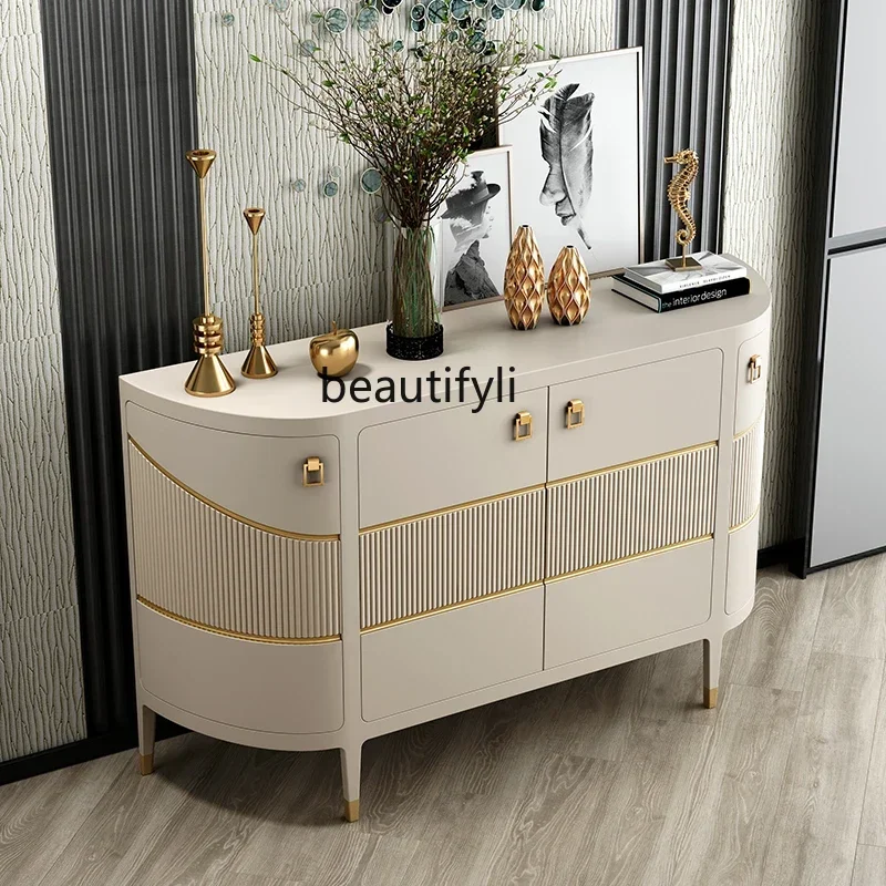 

45cqyLight luxury entrance entrance hall decorative cabinet, living room locker against the wall household dining side cabinet