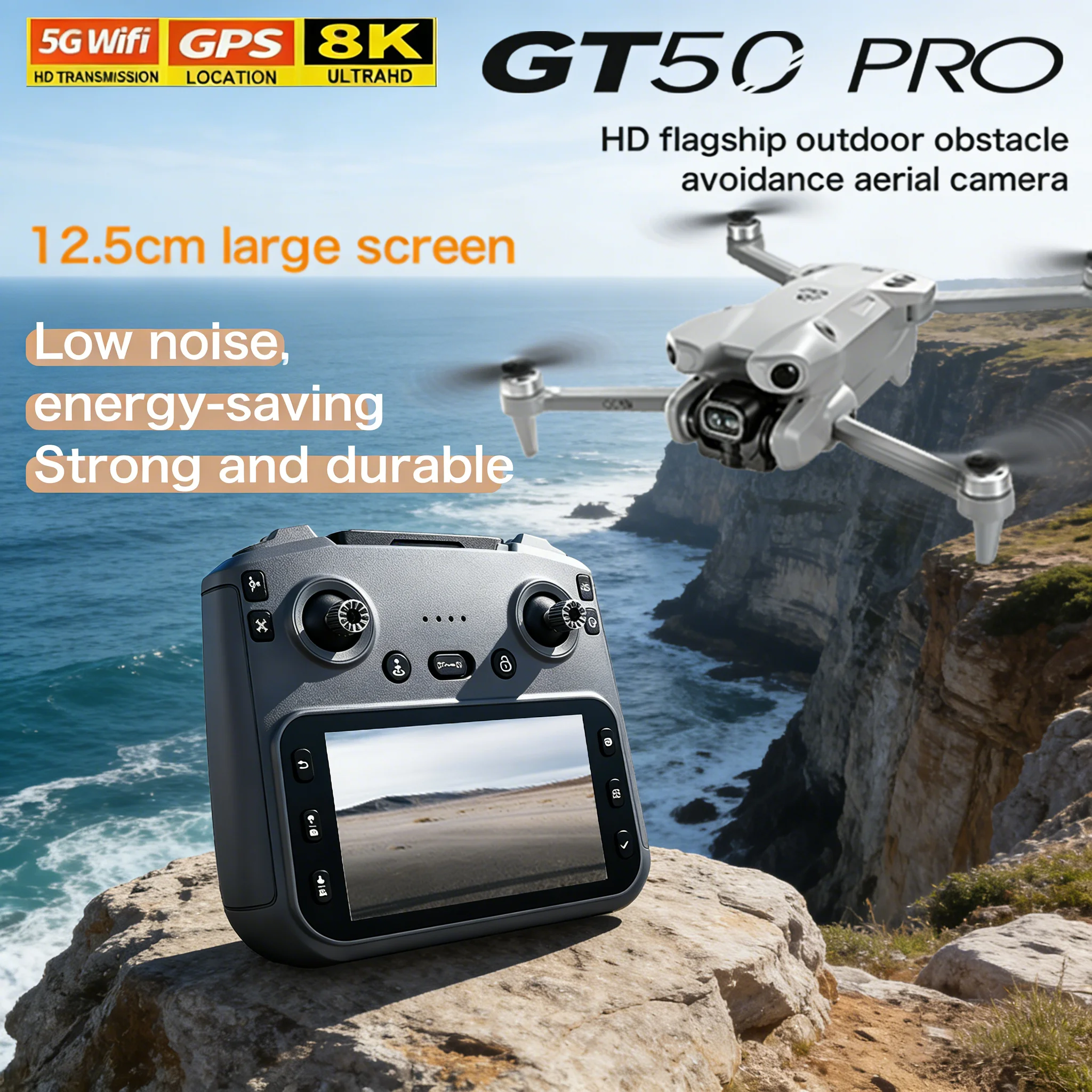

2026 New GT50 Pro Drone 4K Dual Cameras 4.3"Screen Control Remote Drone WiFi Professional Aerial Photography Drone RC Quadcopter