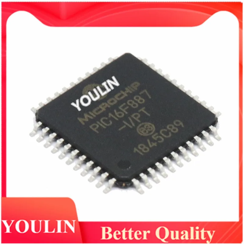 5pcs New genuine patch PIC16F887-I/PT TQFP44 8-bit microcontroller MCU 14KB flash memory