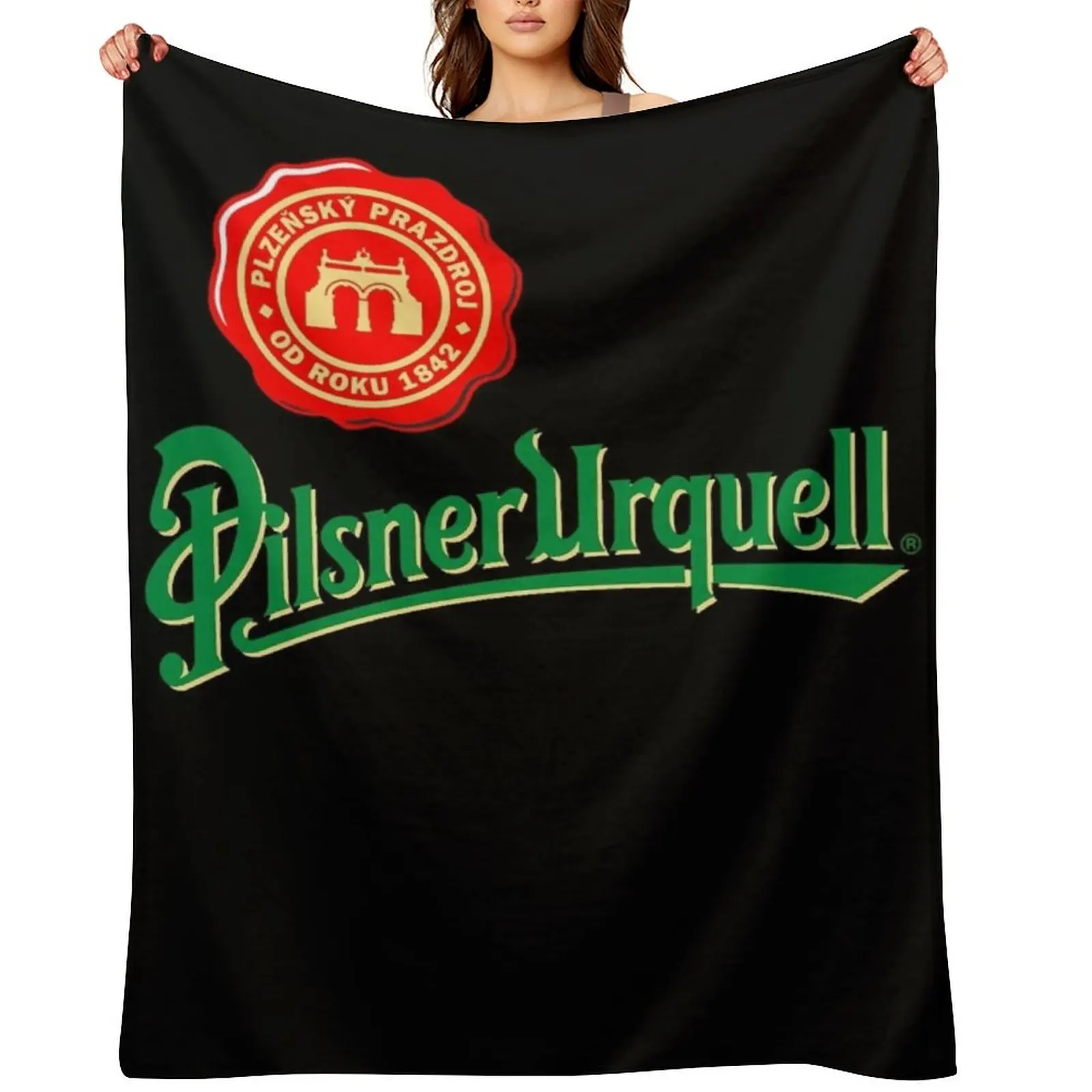 

pilsner urquell beer lager asahi breweries beer food brewery logo Throw Blanket Beach Hairy Furrys Blankets