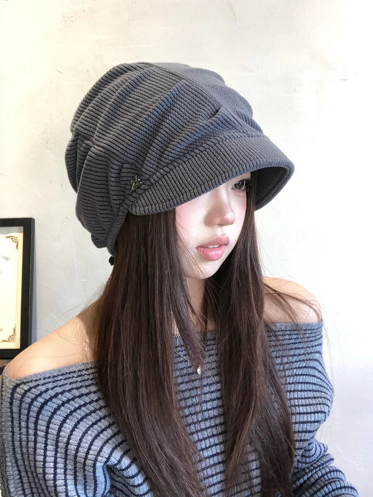 Warmth And Style Women's Autumn Winter Large Head Wrap Hat Face Slimming Cozy Ear Protection Pull-On Hat Casual Fashion