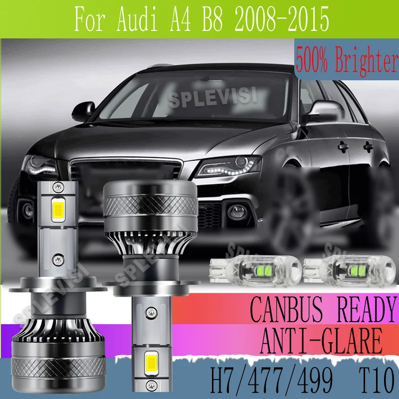 

with Built-in Fan Aluminum Housing Enhances Night Vision LED HEADLIGHT For Audi A4 B8 2008 2009 2010 2011 2012 2013 2014 2015