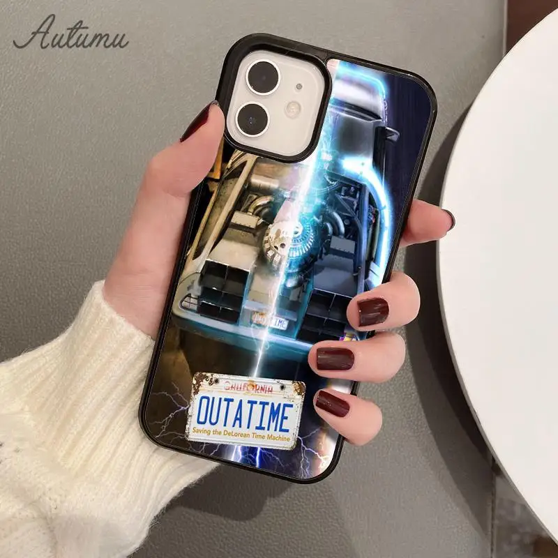 Back To The Future License Plate OUTATIME Phone Case for iPhone 15 16 SE2020 11 12 13 14 Pro Max mini 7 8 Plus coque Fundas