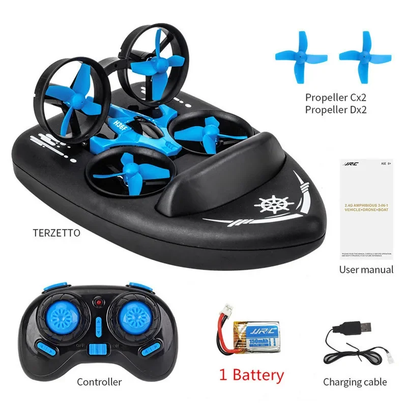 

JJRC H36F 3-In-1 Epp Flying Air Boat Land Driving Mode Rc Quadcopter Drone Detachable One Key Return Rtf Toys for Kids Boys Gift