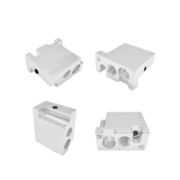 4Pcs FLSUN V400 Hot end Part Heating Block Extruder Hotend Heater Block 3D Printer Accessories Aluminum