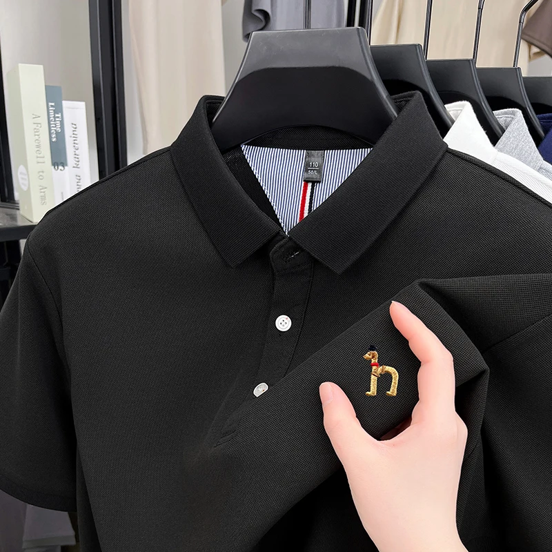 Brand Design Men's Polo Shirt Lapel Short Sleeve T-Shirt Summer New Exquisite Dog Embroider Fashion Business Handsome Men's Wear view 5