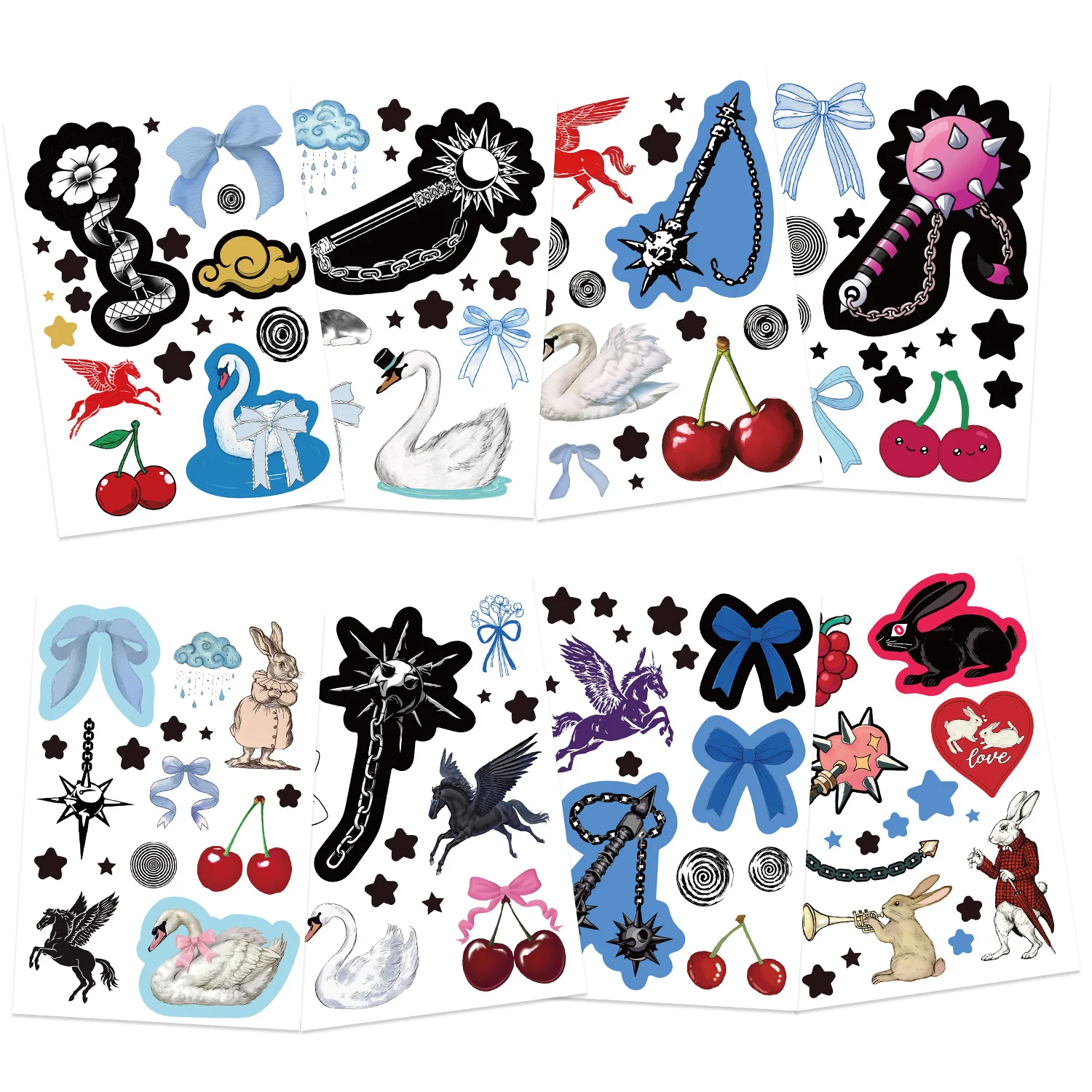 8/24PCS Cartoon Lavender Purple Stickers for DIY Decor Stationery Notebook Children Reward Waterproof Stickers