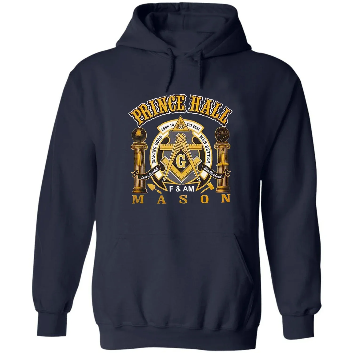 Prince Hall Mason Freemason Symbol Illuminati Masonic Pullover Hoodie Comfortable Cotton Casual Mens Sweatshirts Streetwear