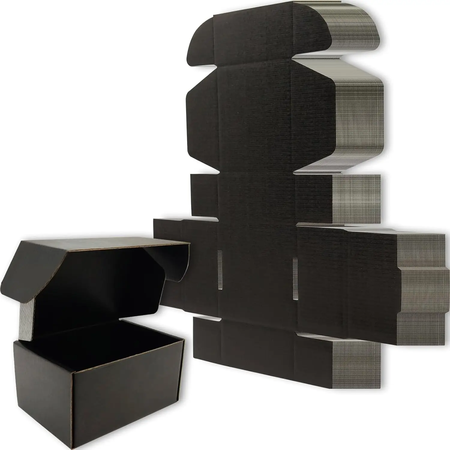 

Small Shipping Boxes 6x4x3 Inches Set of 50 - Black Corrugated Cardboard Boxes for Packaging Mailing Gift Giving