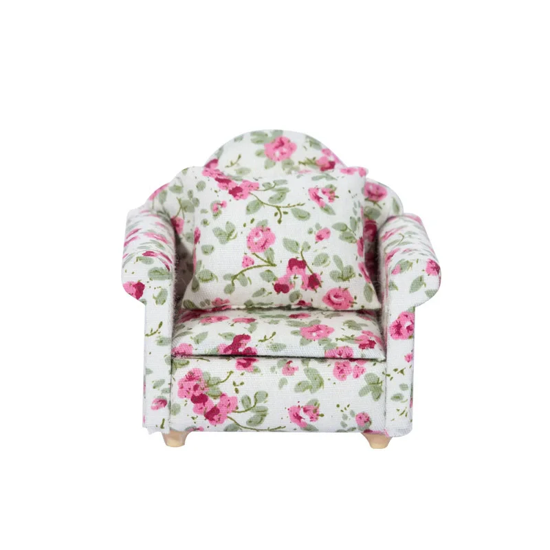 إكسسوارات بيت الدمى أثاث صغير على شكل زهرة أريكة مزدوجة لدمية بمقياس 1/12 ( # 2)