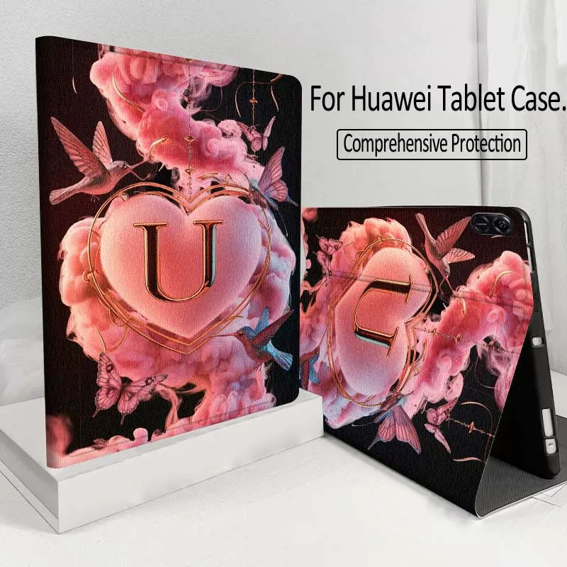 

Pink Heart Hummingbird Cartoon For Huawei MatePad M5 T5 SE 11 Pro Honor Tab 5 V7 V8 X9 GT 10.1 10.8 Inch Tablet Case