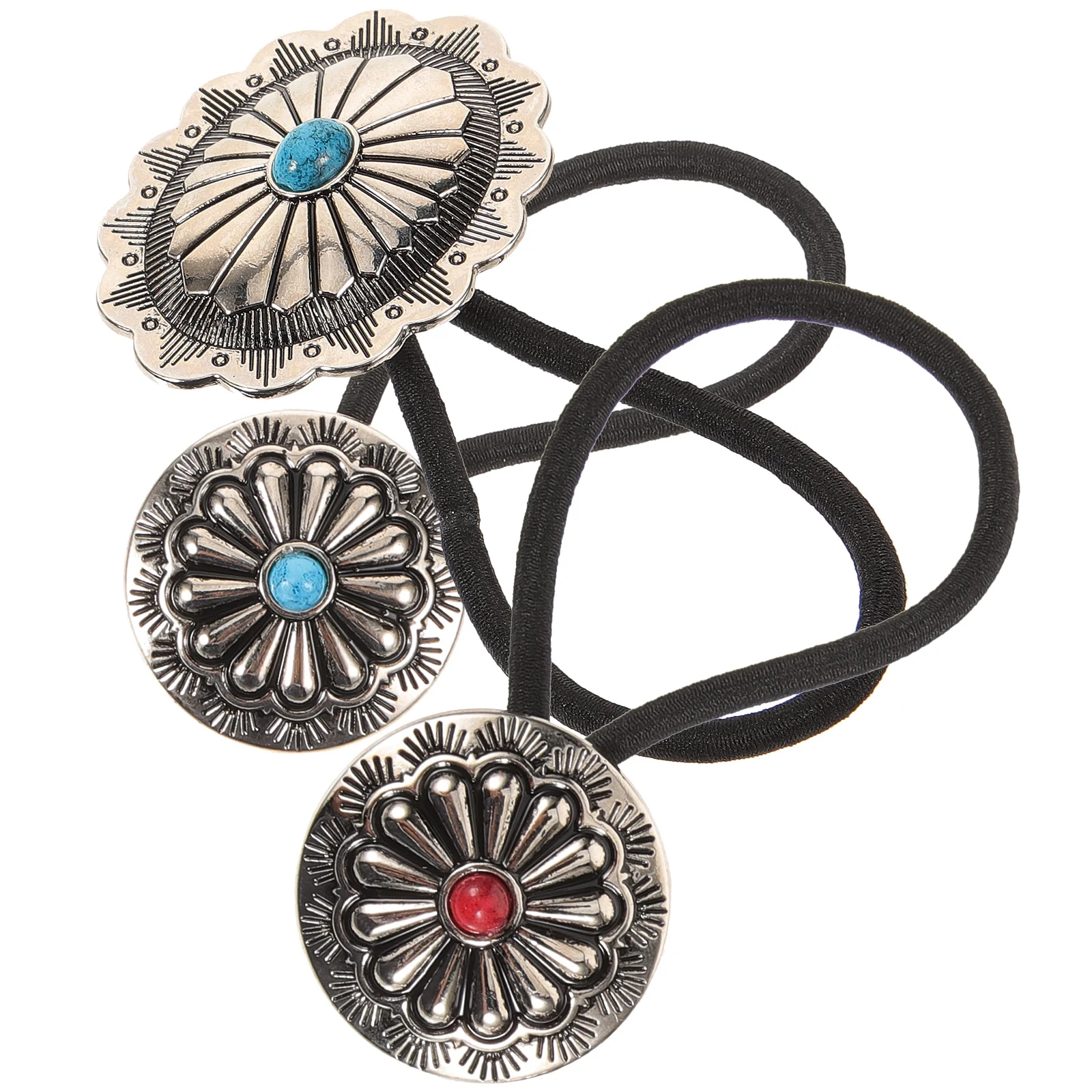 

3 Pcs American Western Cowboy Hair Rope Ribbons Holder Elastic Scrunchies Ties for Women Pumpkin Flower Women's