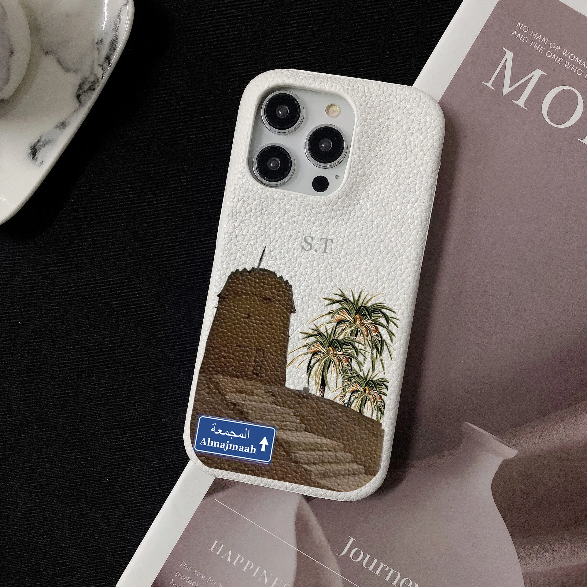 Personalizowane etui Almajmaah z literą imienia na iPhone 15 16 Pro Max 14 13 Pro Max 12 Mini 11, luksusowe etui z literami Kafr