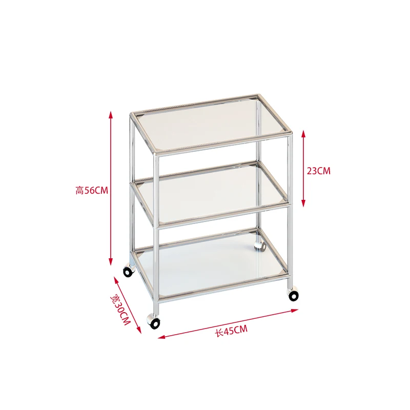 Household small coffee table, stainless steel medieval glass edge table, simple image 5