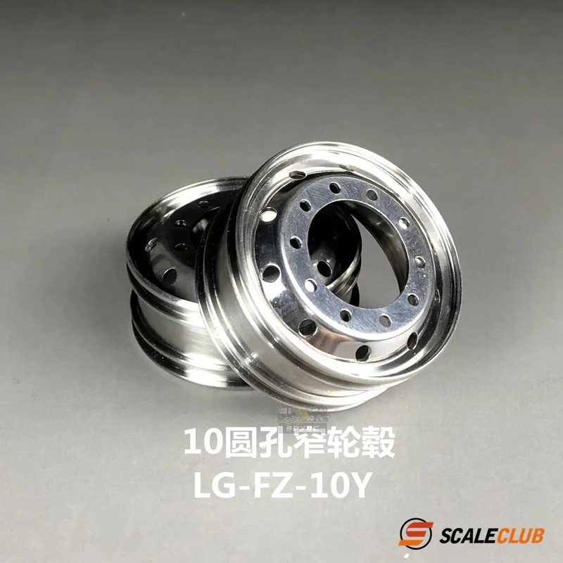 Scaleclub Model 1/14 Drag Head Mud Metal Wheel 10 Small Round Hole Stainless Steel For Tamiya  Lesu Scania Man