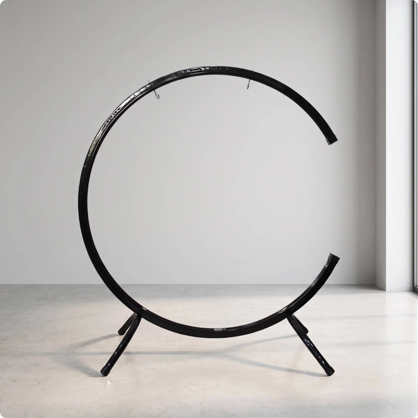 C-Shaped Gong Stand Metal Cylindrical Gong Stand Minimalist Compact for Sound Healers, Meditation Rooms