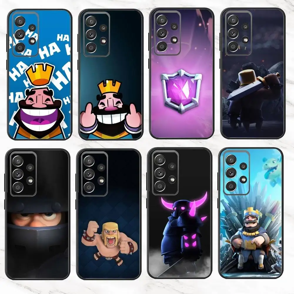 

C-Clash R-Royale Phone Case For Samsung S25,S24,S21,S22,S23,S30,Ultra,S20,Plus,Fe,Note,10,9,5G Black Cover