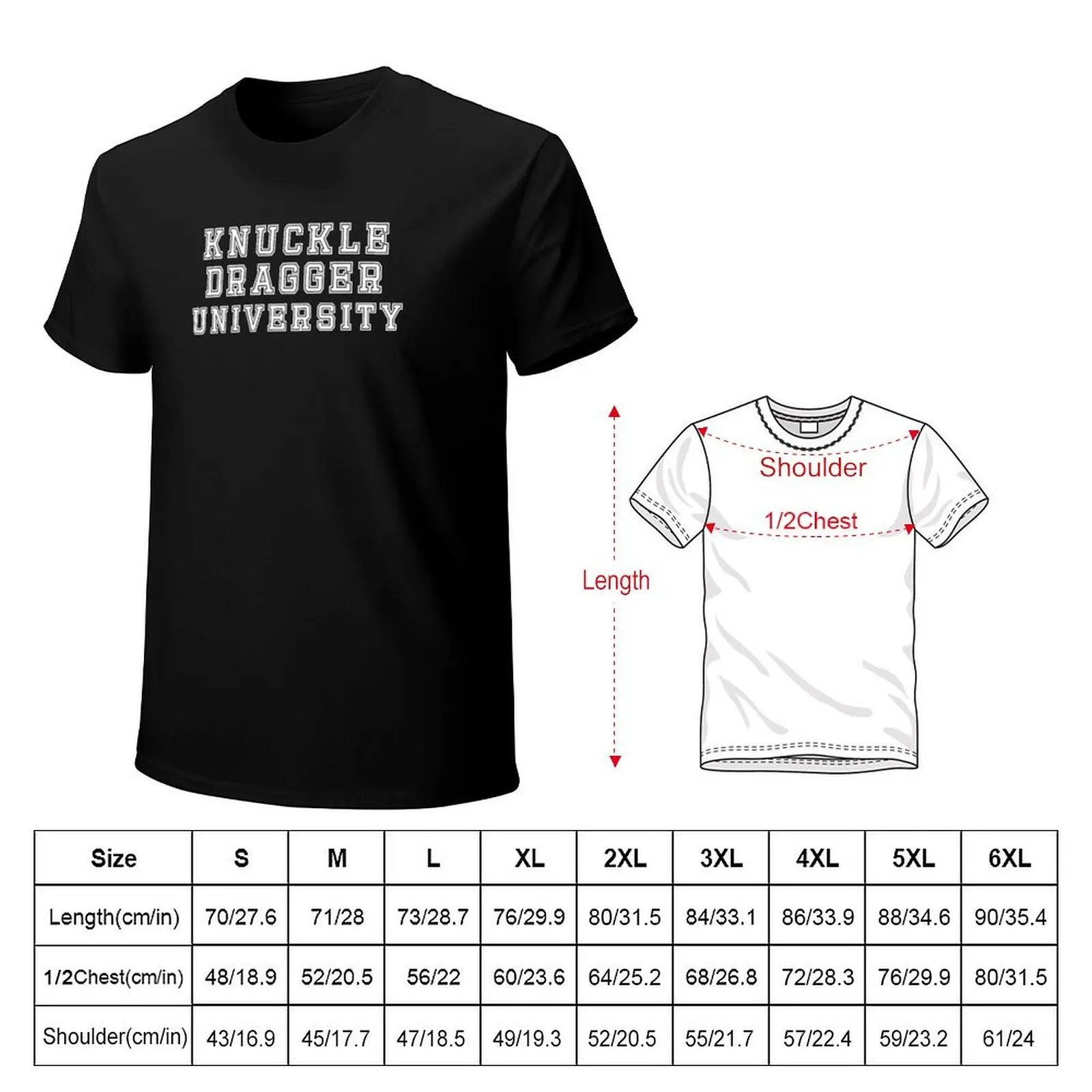 Knuckle Dragger University - white T-Shirt sports fans blacks baggy shirts slim fit t shirts for men