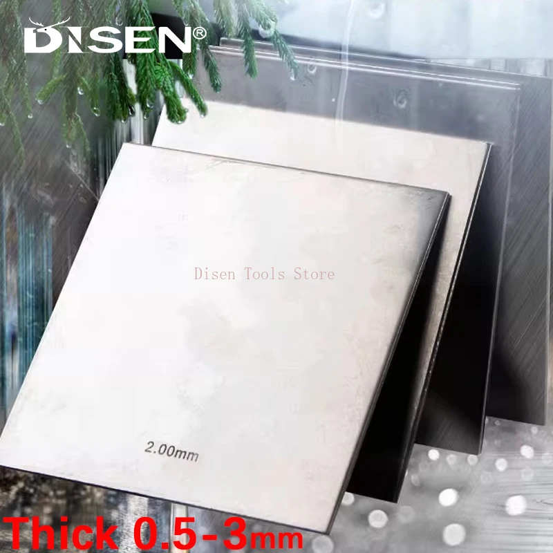 

304 Stainless Steel Square Sheet Thickness 0.5-3mm Flat Brushed Metal Polished Plate 100x100mm~300x300mm