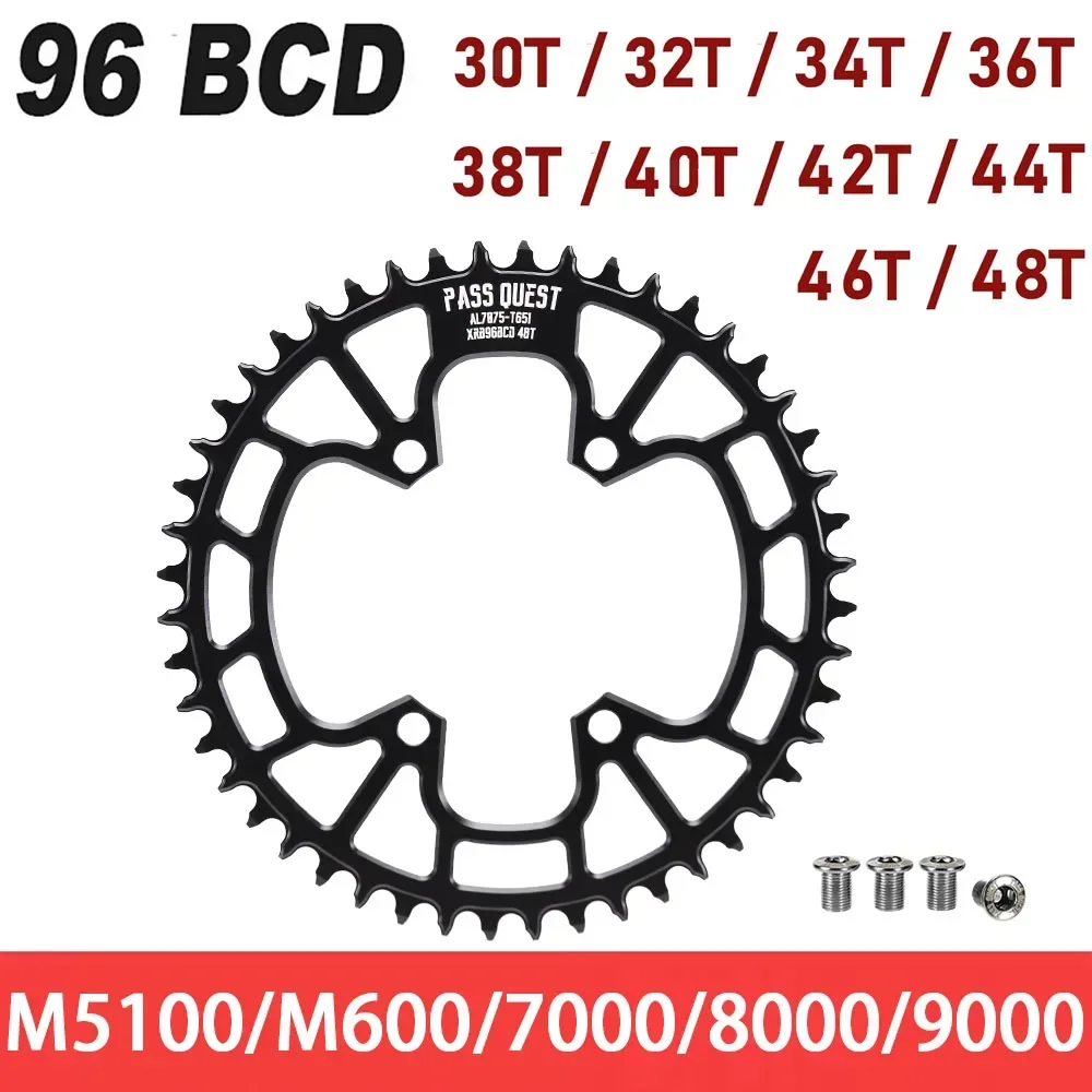 PASS QUEST BCD 96 BDC asymmetrical Crown 30 36 38T 48T 96bcd MTB Narrow Wide asymmetric chainring for M7000 M8000 M9000 M5100