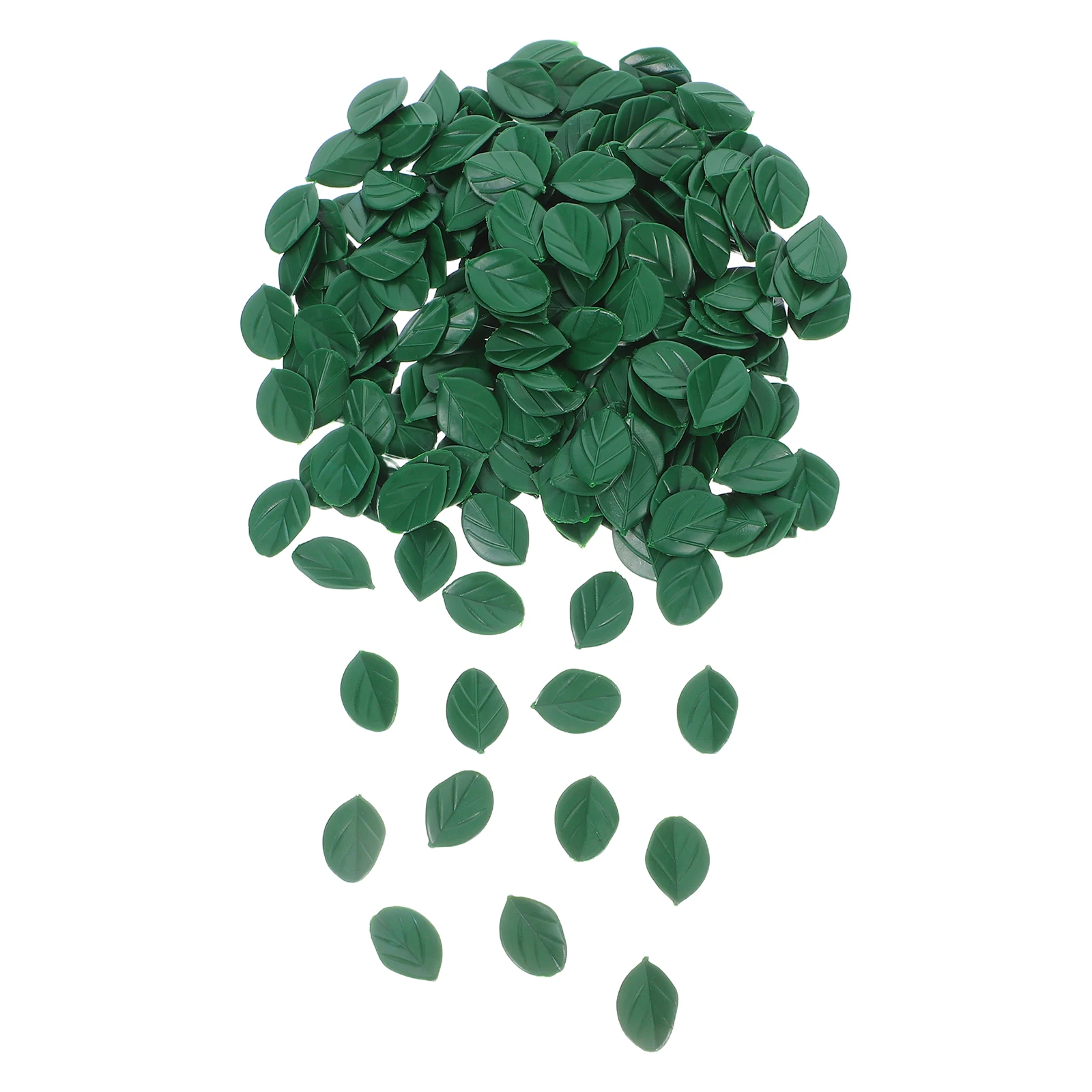 

200 Pcs Green Leaves Miniature Simulated Leaves Dark PVC Foliage Decor Plants Craft Supplies Lifelike Home Office