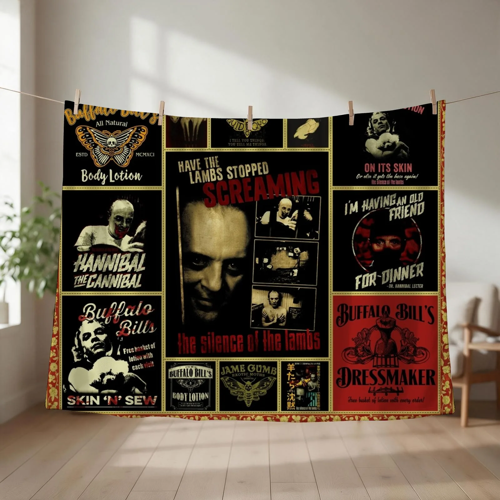 Silence of the lambs shirt Throw Blanket Kid'S manga Luxury Designer Bed covers Blankets