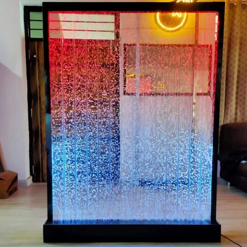 custom.Home Spa Lounge Contemporary Acrylic Panel Room Divider Color-Changing LED Lights Customizable Size Floor Standing/Wall H