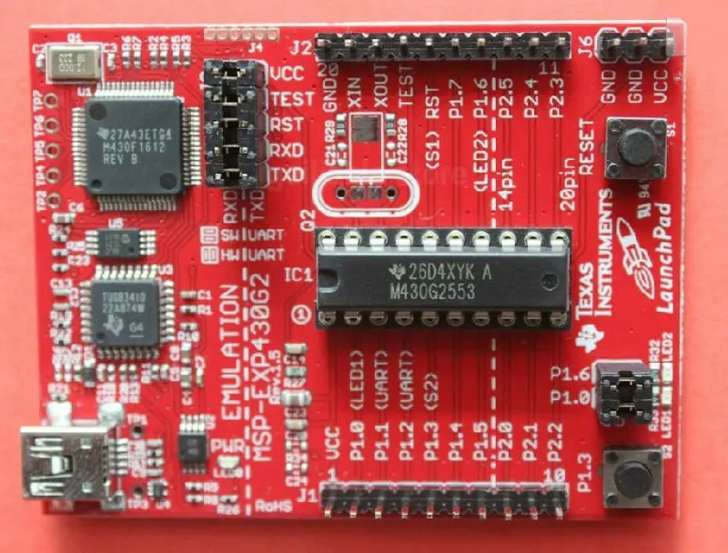 แผ่น MSP430ค่าสายการพัฒนาคณะกรรมการ Texas MSP-EXP430G2T เครื่องมือ
