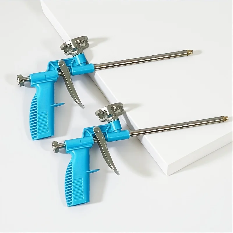 

A professional foam spray caulking gun with an adjustable nozzle, easy to clean and produce foam, serving as a precision sealant