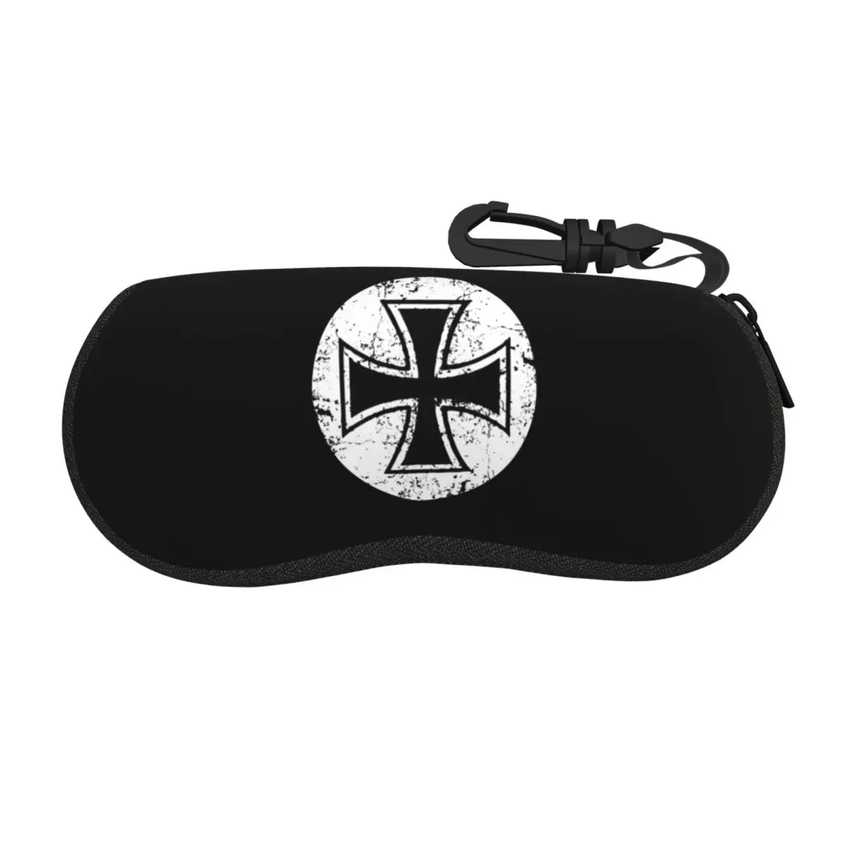 Custom Templar Knight German Iron Cross Sunglasses Soft Case Zipper Germany Flag Shell Eyeglass Case Protective Box For Glasses