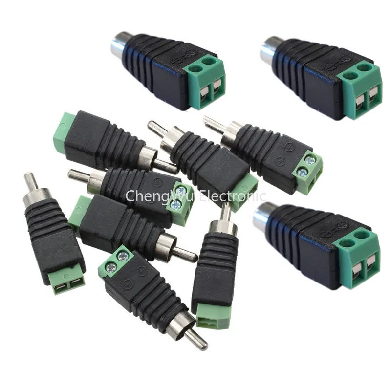 4pcs RCA Terminal Block Adapter CAT5 To Camera CCTV Audio Video Balun RCA Female or Male Jack AV Screw Connector