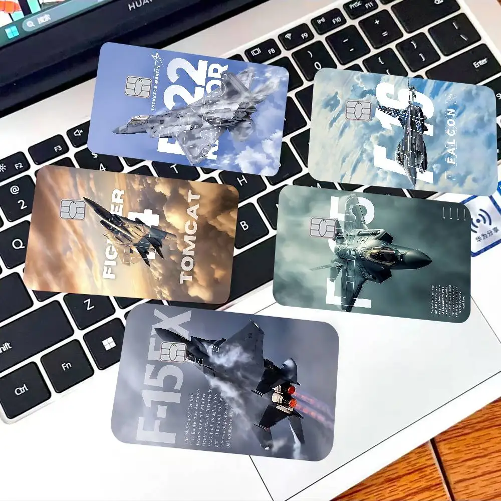 الأمريكية المقاتلة A10 F22 F14 F15 F16 أباتشي موضة ماتي الذهب الفضة الأسود ماتي فيلم الجلد ملصق الشريط لبطاقة الخصم البنك