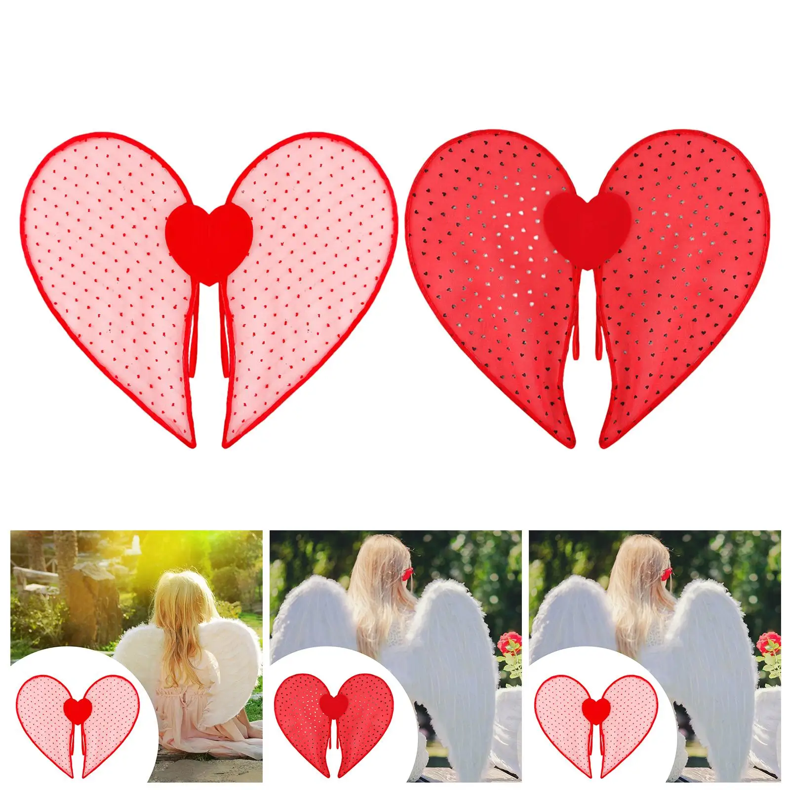 

Крыло в форме сердца на День святого Валентина, универсальное, легкое для детей и взрослых для фестиваля