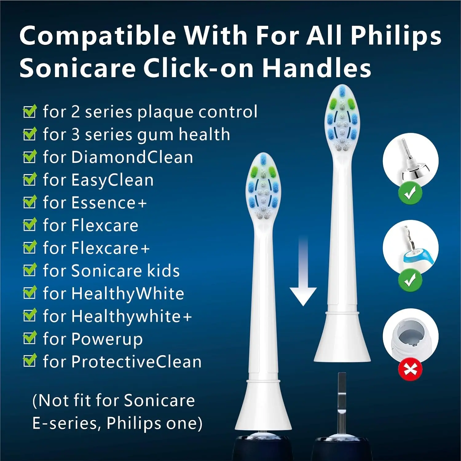 Replacement Toothbrush Heads Compatible with Phlips Sonicare Soft Replacement Electric Brush Head 4100 6500 6100 7500 5300 1100