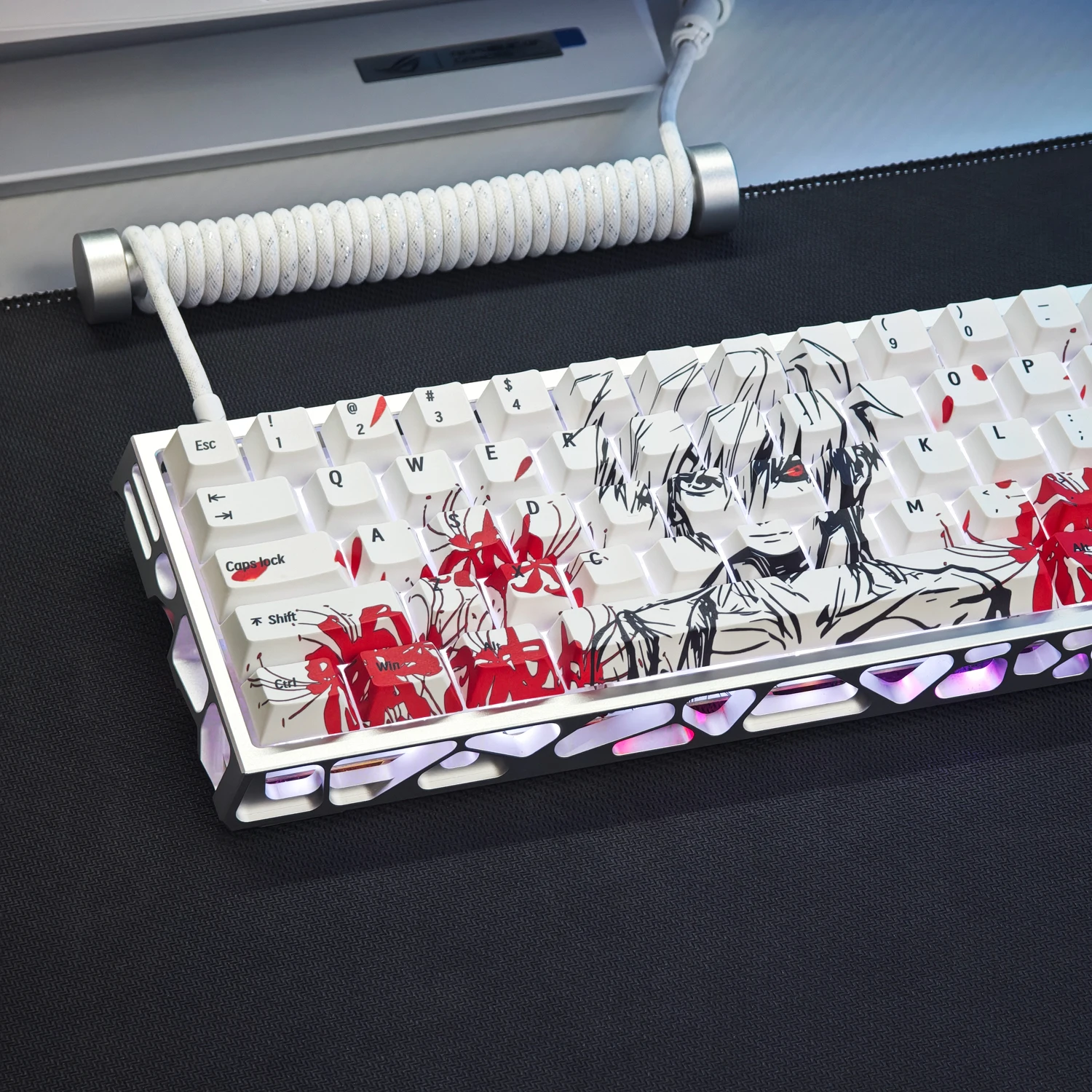 

73 Keys Tokyo Ghoul Keycaps Chreey Height PBT Engraving Animation Custom Key Caps for Mechanical Keyboards Wooting 60 65 67 68