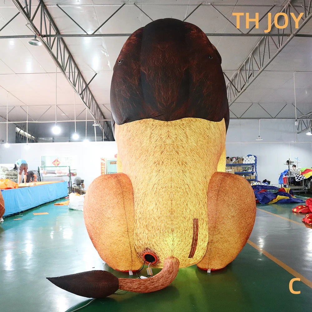 fast air ship to door, 5m 17ft tall Customized outdoor giant model with light, blow up animal inflatable lion for advertising