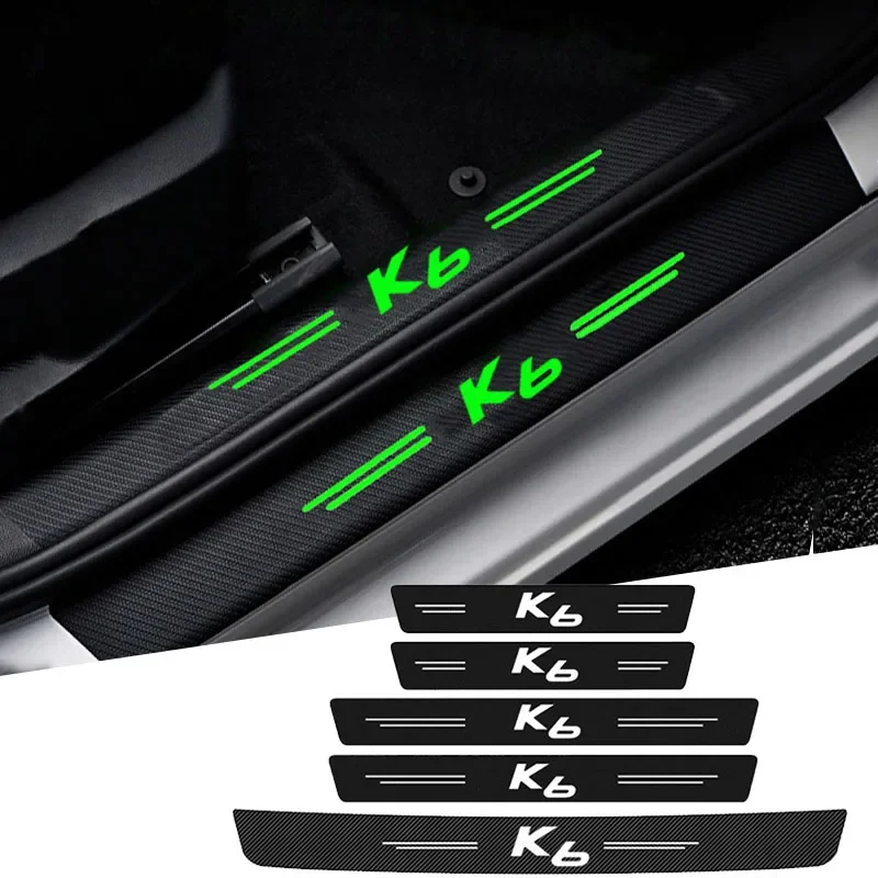 For KIA K6 Logo Sportage Sorento Stonic RIO Optima Stinger K2 K3 KX3 K4 K5 K7 Luminous Car Door Threshold Sill Stickers Decals