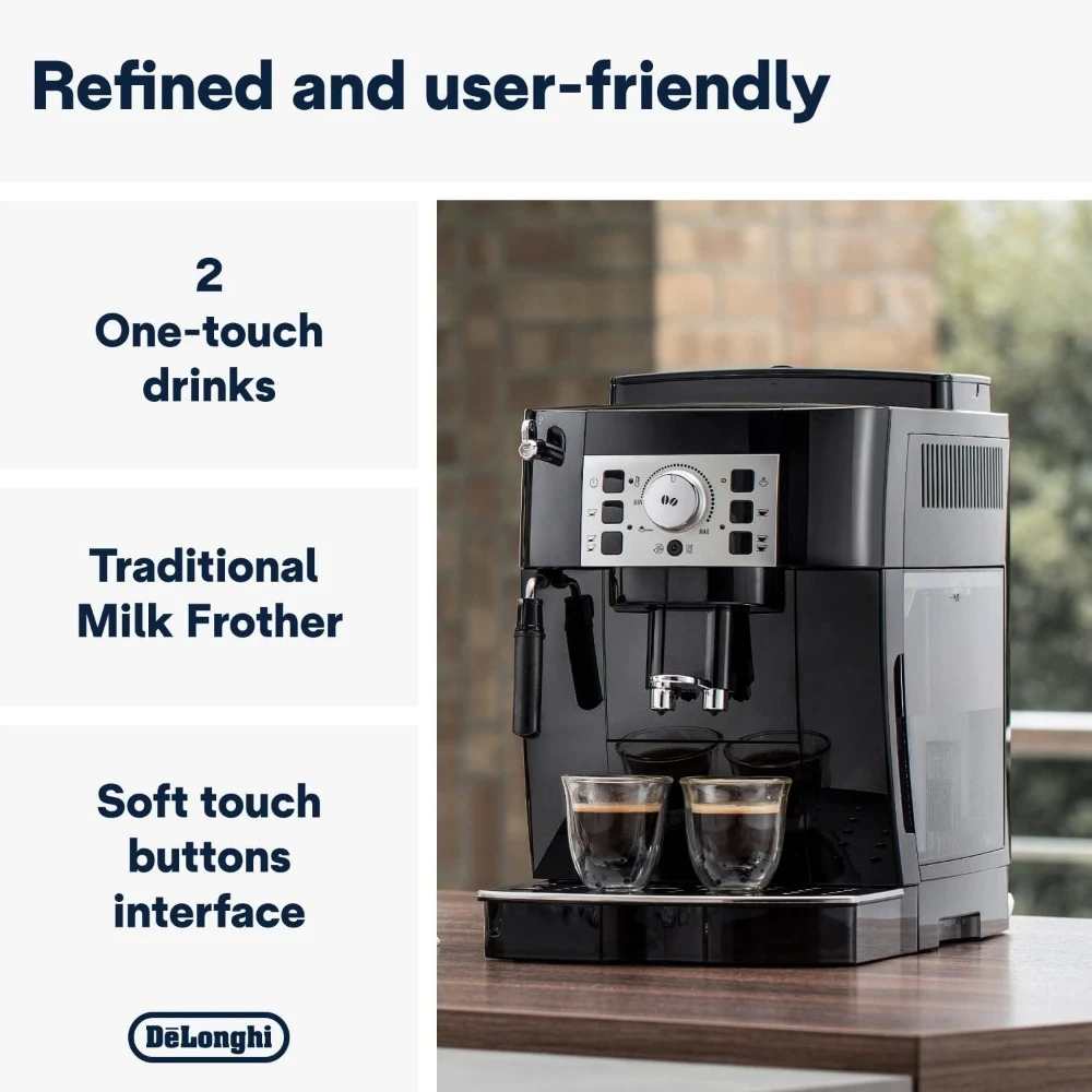 Máquina De Café Automática Com Espetador De Leite, Máquina De Espresso, Receita de 2 Bebidas Quentes, Cafeteira