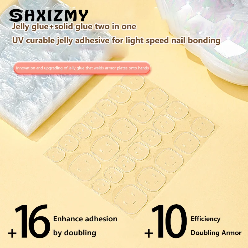 24PCS Double Sided False Nail Art Adhesive Tape Super Sticky Uv Curing Adhesive Glue Sticker DIY Tips Makeup Tools