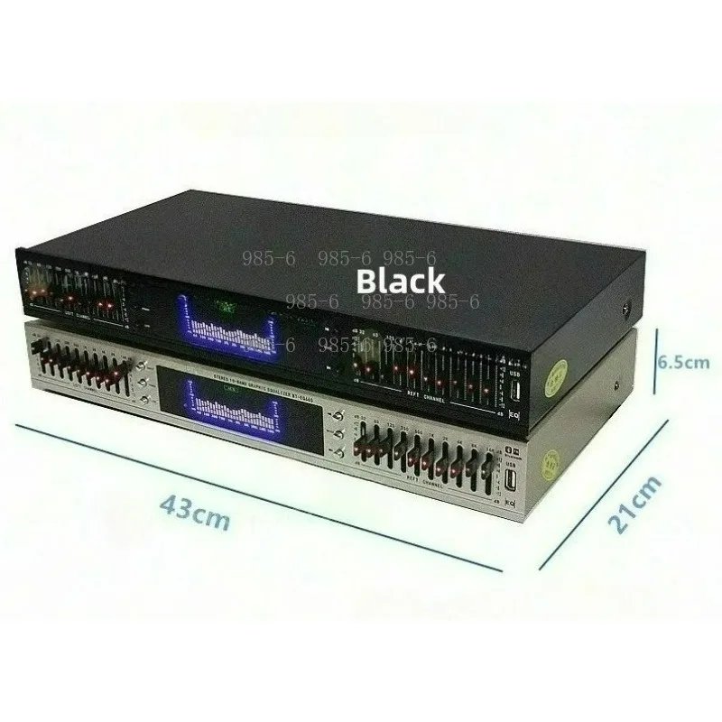 Dual 10 Segments Equalizer, EQ-898BT Stereo Preamplifier Built-in USB Bluetooth, 220V HIFI Device for Home Stage