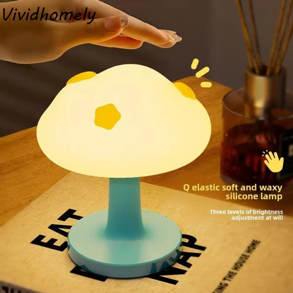 

Cartoon USB Charging Cloud Table Lamp Dimming Desktop Sleeping Atmosphere Light LED Timed Bedside Table Lamp Home Decor